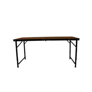 Imagem de Mesa Dobrável Portátil Leve Vira Maleta Ajustável Para Churrasco Praia Camping 120x60cm