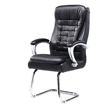 Imagem de Computador com encosto alto de couro PU arco de escritório estilo corrida de pés almofada dupla computador ergonômico para escritório sala de reuniões