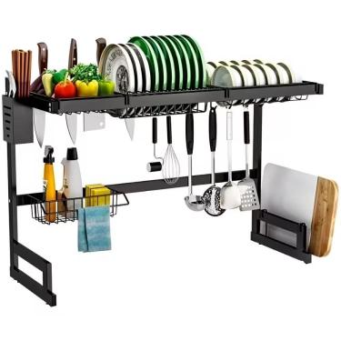 Imagem de Escorredor Louca Suspenso Pia Cozinha Multiuso Organizador Suporte Pratos Talheres Copos Utensilios Facas Tabuas Aco Car