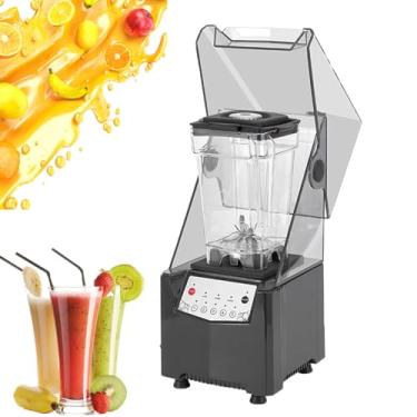 Imagem de Liquidificador Multifuncional de 1000W com tampa à prova de som, painel inteligente, design com 6 lâminas, ideal para preparar smoothies, nozes, cubos de gelo e frutas