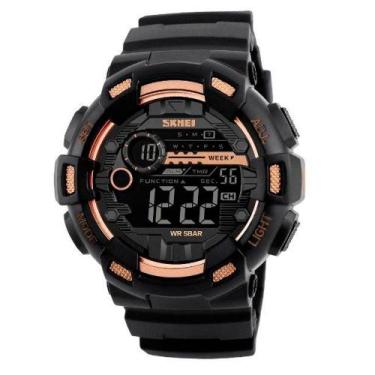 Imagem de Relógio Masculino Skmei Digital 1243 Preto e Dourado