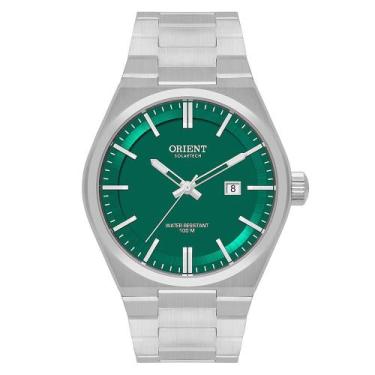 Imagem de Relógio ORIENT masculino solartech prata verde MBSS1493 E1SX