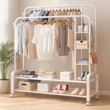 Imagem de Arara de Roupas com Prateleira em aço Cor Branca