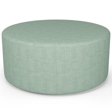 Imagem de Puff Redondo Orgânico Para Living 90cm Lola W01 Linho Verde Menta - Lyam Decor