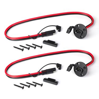 Imagem de Ledvillage 2 peças SAE, soquete lateral, suporte de painel solar de 6,5 m com conector universal de desconexão rápida SAE para carregador de bateria de gerador solar - 10 AWG