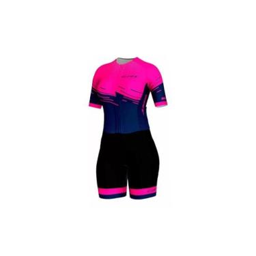 Imagem de Macaquinho ciclismo feminino ERT Elite Rubelita forro em gel, Rosa, GG
