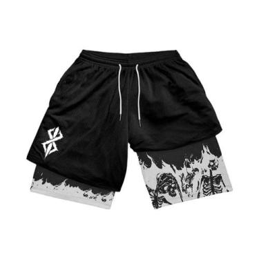Imagem de Shorts Masculinos De Corrida Com Secagem Rápida E Bolsos, 2 Em 1, Para