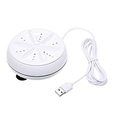 Imagem de Sunbaca Mini máquina de lavar roupa 2 em 1 portátil lavadora de turbina rotativa pessoal com cabo USB conveniente para viagens de negócios em casa (B)