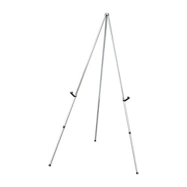 Imagem de Dynwave Cavalete Tripé Display Cavalete Dobrável Portátil Liga de Alumínio Arte Desenho Cavaletes Pintura Arte Cavalete para Exibição de Casamento Home, ARGENTE