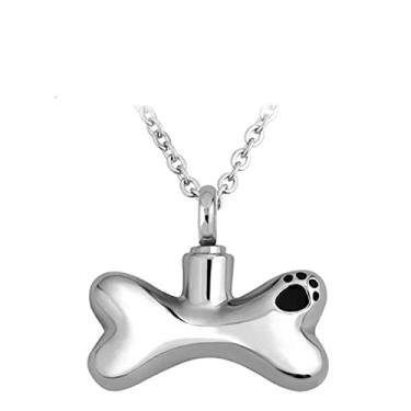 Imagem de YTIYT Colar para urna de cinzas colar de aço inoxidável cão osso memorial urnas animais cinzas pingente, Aço inoxidável, não conhecido