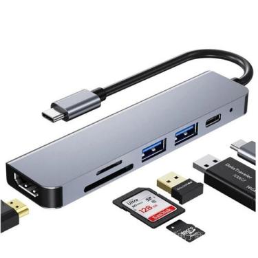 Imagem de Adaptador Hub Usb Tipo C 7 Em 1 Hdmi notebooks celulares - Automex