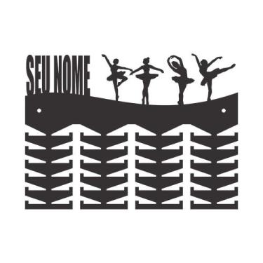 Imagem de Porta Medalhas Ballet Em Madeira Mdf 6mm Personalizado - Loja Dinka