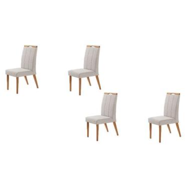 Imagem de Kit 4 Cadeiras Paris - Linho Damasco - Gran Decore