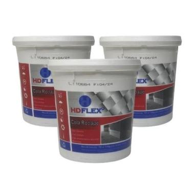 Imagem de Kit 3 Colas HDFLEX 1 kg para rodapés, molduras e guarnições - HD Flex
