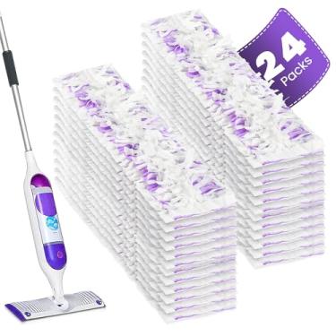 Imagem de Pacote com 24 refis de esfregão elétrico descartáveis compatíveis com Swiffer PowerMop almofadas de reposição para limpeza de pisos rígidos
