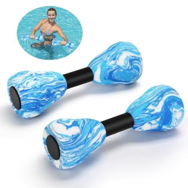 Imagem de Halteres aquáticos de camuflagem, 2 peças de pesos de água de espuma para exercícios aeróbicos, equipamentos de ginástica, treinamento de natação de resistência à piscina para