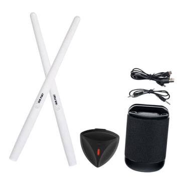 Imagem de Almencla Conjunto de tambor de ar eletrônico com pedais, ferramenta de instrumento de percussão portátil, baquetas elétricas, tambor de ar para adultos