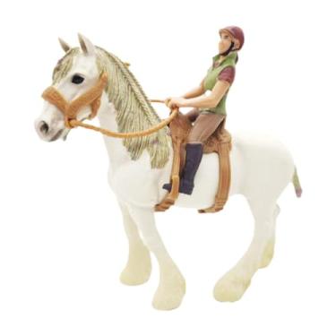 Imagem de Almencla Modelo de cavalo, figura de ação de cavalo com sela, coleção decorativa de pvc, ornamento, conjunto de estátua de vida selvagem para idades de 3 a 8, Style a