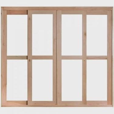 Imagem de Porta de Madeira Balção de Correr 213x180cm com Batente 9,4cm ewk 484 Rondosul