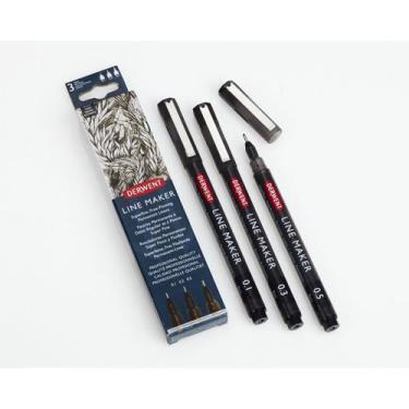 Imagem de Kit Estojo com 3 Canetas Graphik Line Maker 0,1/0,3/0,5mm Preta Derwen