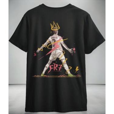 Imagem de Camisa Básica Unissex Estampada Futebol Cr7, Streetwear - Lobo Sete, P