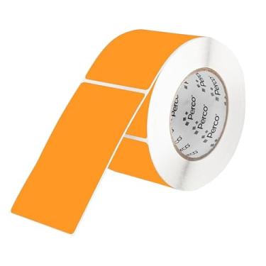 Imagem de Perco Etiquetas adesivas retangulares laranja fluorescente 7,5 x 12,7 cm com adesivo permanente - 500 etiquetas por rolo - Cores vibrantes, forte adesão - Feito nos EUA