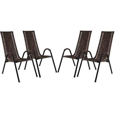 Imagem de Kit Com 4 Cadeiras Canadá Em Fibra Sintética Argila