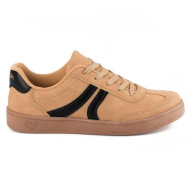 Imagem de Tênis Casual Feminino Amêndoa Preto Mississipi MB152-0004-Feminino
