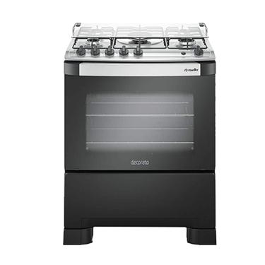 Imagem de Fogão a Gás Mueller Decorato 5 Bocas Preto Fosco Mesa de Inox-Bivolt 