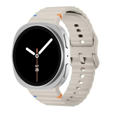 Imagem de Pulseiras de silicone esportivas compatíveis com Samsung Galaxy Watch 8 de 40 mm e 44 mm/8 Classic de 46 mm e mulheres, macia à prova d'água sem lacunas para Samsung Galaxy Watch 8 Classic de 46 mm/8