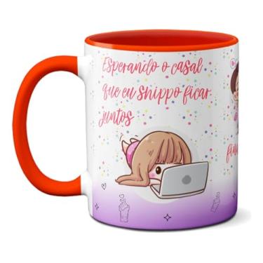 Imagem de Caneca Dorameira Fanática Maratona de Doramas Apaixonados (Vermelha)