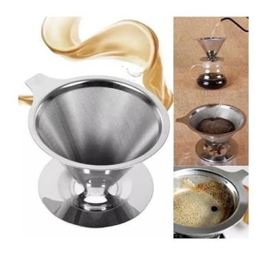 Imagem de Coador De Cafe Aço Inox Reutilizavel Ecologico Tamanho 102