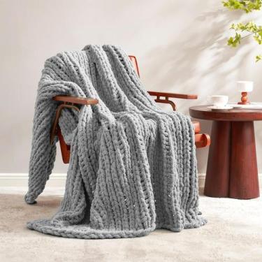 Imagem de Cobertor Amélie Home Chunky Knit 50x60cm Chenille cinza claro