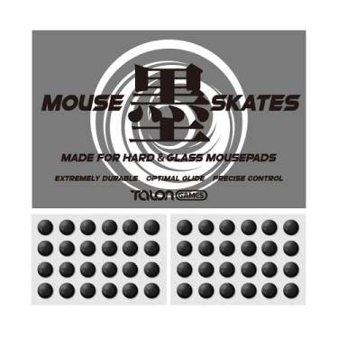 Imagem de TALONGAMES UHMW-PE 48 Dot Mouse Skates universais para mousepads rígidos, 6 mm, alta durabilidade, desempenho duradouro, baixo ruído, borda curva, velocidade e controle ( série, preto)