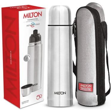 Imagem de Garrafa Térmica para Água 1L em Aço Inoxidável Isolada a Vácuo de Parede Dupla com Tampa à Prova de Vazamentos, sem BPA e Bolsa Térmica