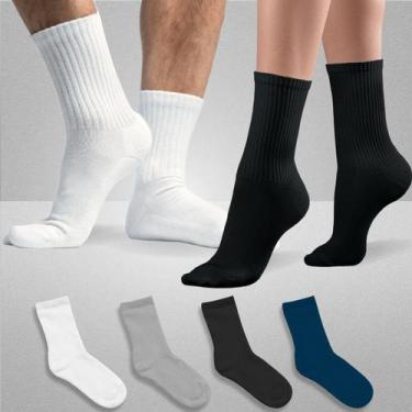 Imagem de Kit 12 Pares Meia Cano Médio Unissex Fitness Respiravel - Genérico, So
