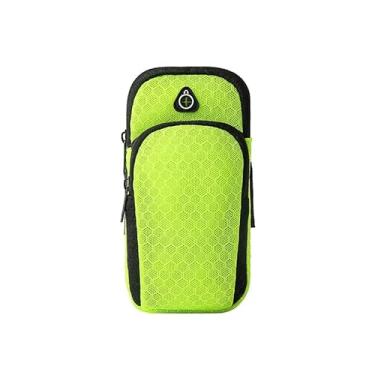 Imagem de Suporte de telefone para corrida, braçadeira, manga de braço, esportiva, academia, trilhas, (mais verde)-4