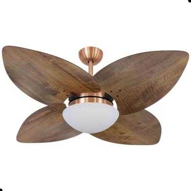 Imagem de Ventilador de Teto Dormamu Cobre 4 Pás Rádica Imbuia 127V com Controle