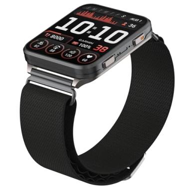 Imagem de Pulseira de nylon de 24 mm compatível com Garmin Venu X1/Coros Nomad, pulseira alpina robusta funciona com terminais de relógio de 24 mm (preto)