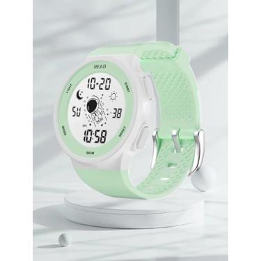 Imagem de Relógios digitais minimalistas, esportivos, à prova d'água, versátil, relógios de pulso para homens e mulheres com luz noturna LED, alarme de data, cronômetro, Verde