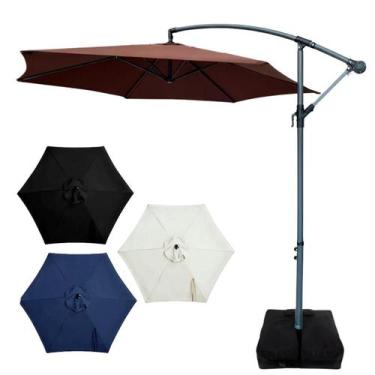Imagem de Ombrelone Lateral 3m com Base e Manivela Importway Proteção Solar UV D