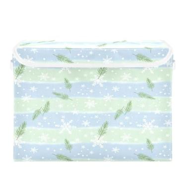 Imagem de Burbuja Caixa de armazenamento de flocos de neve com tampa e alças, grande caixa de armazenamento dobrável para prateleiras armário quarto escritório organizador