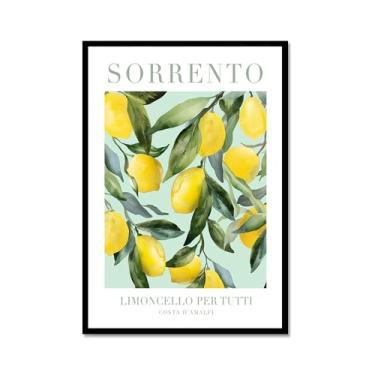 Imagem de Valencia Laranja Sorrento Limão Pêssego Sicília Pôsteres e Impressões Vintage Arte de Parede Pintura em Tela Imagens de Parede Cozinha Decoração de Casa (SKU4,20.3x30.5 cm = (20x30cm), Moldura de