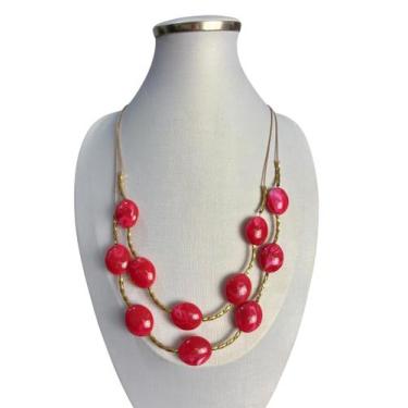 Imagem de Colar feminino resina pedras tendencia maxi luxo atemporal - MLBpel, M