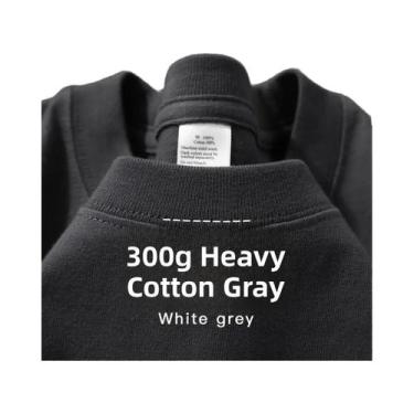 Imagem de Camiseta De Algodão Puro Pesado 500G Com Ombros Caídos E Manga Curta P