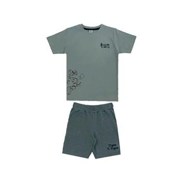 Imagem de Conjunto Curto Tigor T Tigre Camiseta e Bermuda Fun2 Verde-Masculino