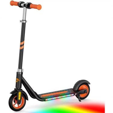 Imagem de Patinete Elétrico Infantil Unissex com Luzes LED Lateral e Guidão Ajustável Laranja Unitoys 25.2V - 2.5Ah