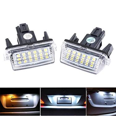 Imagem de Polarlander 2 peças luzes de placa de carro LED 12V SMD3528 número placa lâmpada para Toyota Corolla Yaris Camry 12-15 Auris Vios Hybrid
