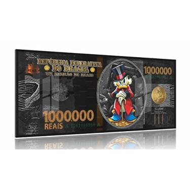 Imagem de Quadro Nota De 1 Milhão De Reais Tio Patinhas Moldura preta e acrilico cristal
