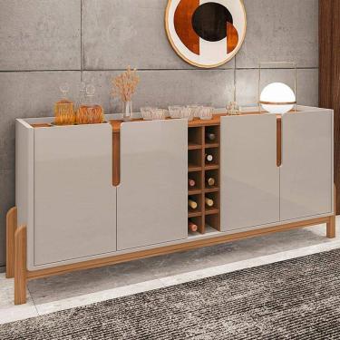 Imagem de Aparador Buffet Sala Lizz 190cm com Pés de Madeira Maciça
